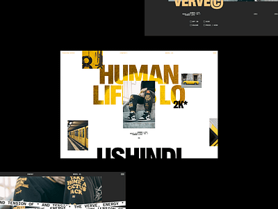 Layouts 02 animation clothing desktop edgy human life life slider text typography ui ushindi ux verve website yellow