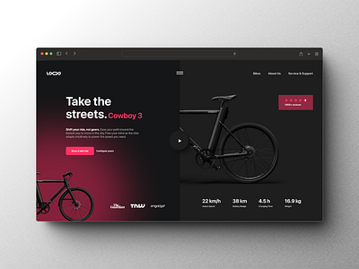 e-bike Homepage design figma ui uiux uiux design