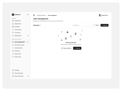 Users empty state — Untitled UI data empty state empty state figma minimal minimalism nav nav menu navigation product design sidenav table ui design user interface