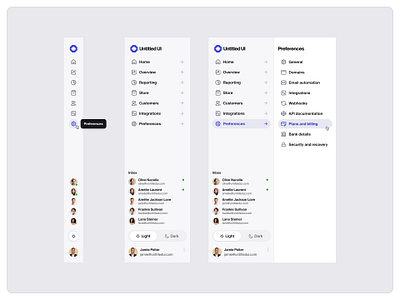 Side navigation — Untitled UI nav nav menu navbar product design side menu side nav sidenav ui design user interface