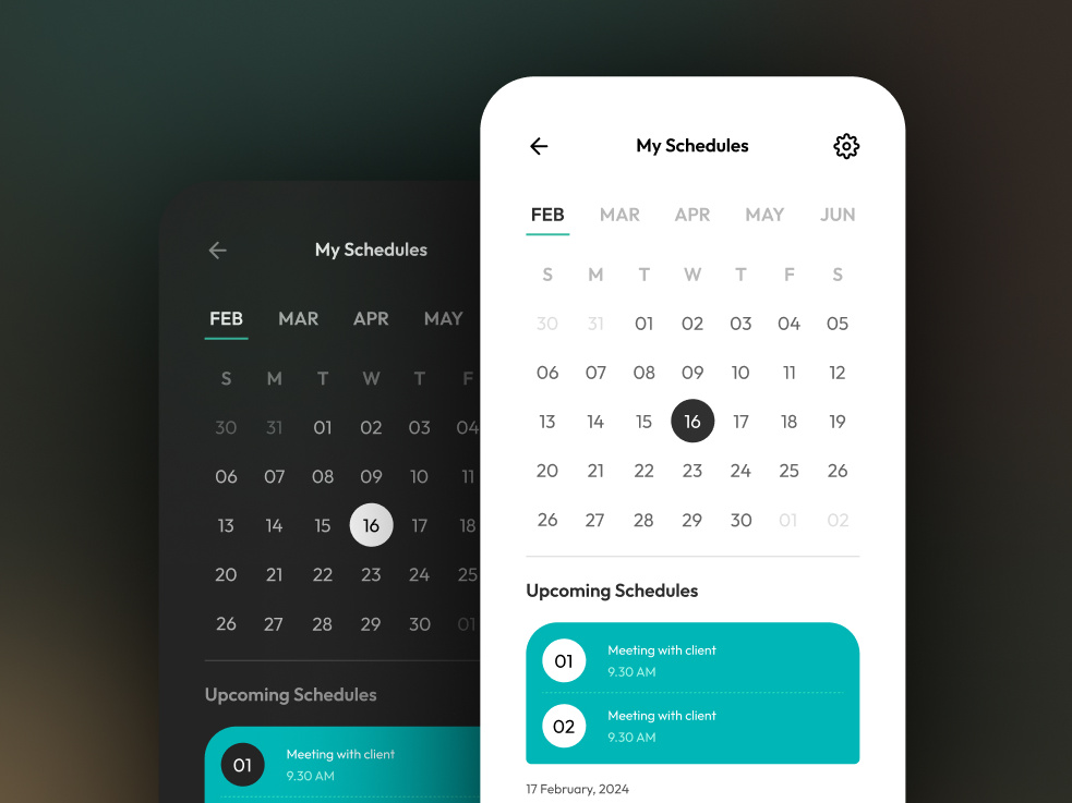 Event Scheduler User Interface by Nitheesh Chandran on Dribbble