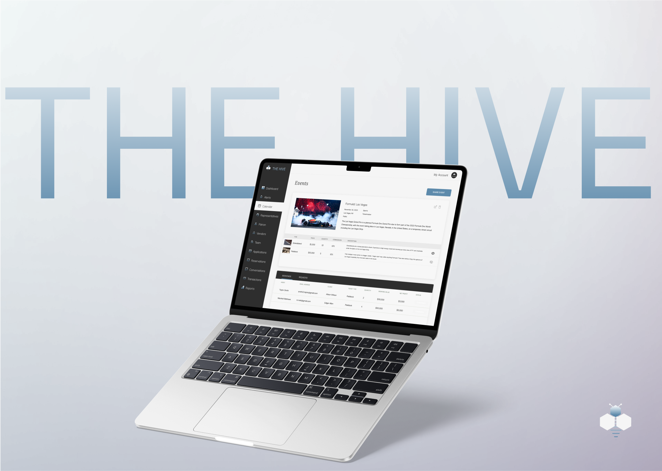 The Hive 2d app design b2b best design branding design event management graphic design ilsa ilsainteractive logo logo design saas saas website ui user experience user interface ux web design website