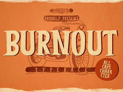 Burnout Font badges banner burnout burnout font font fonts giemons motor poster ride tittle typeface