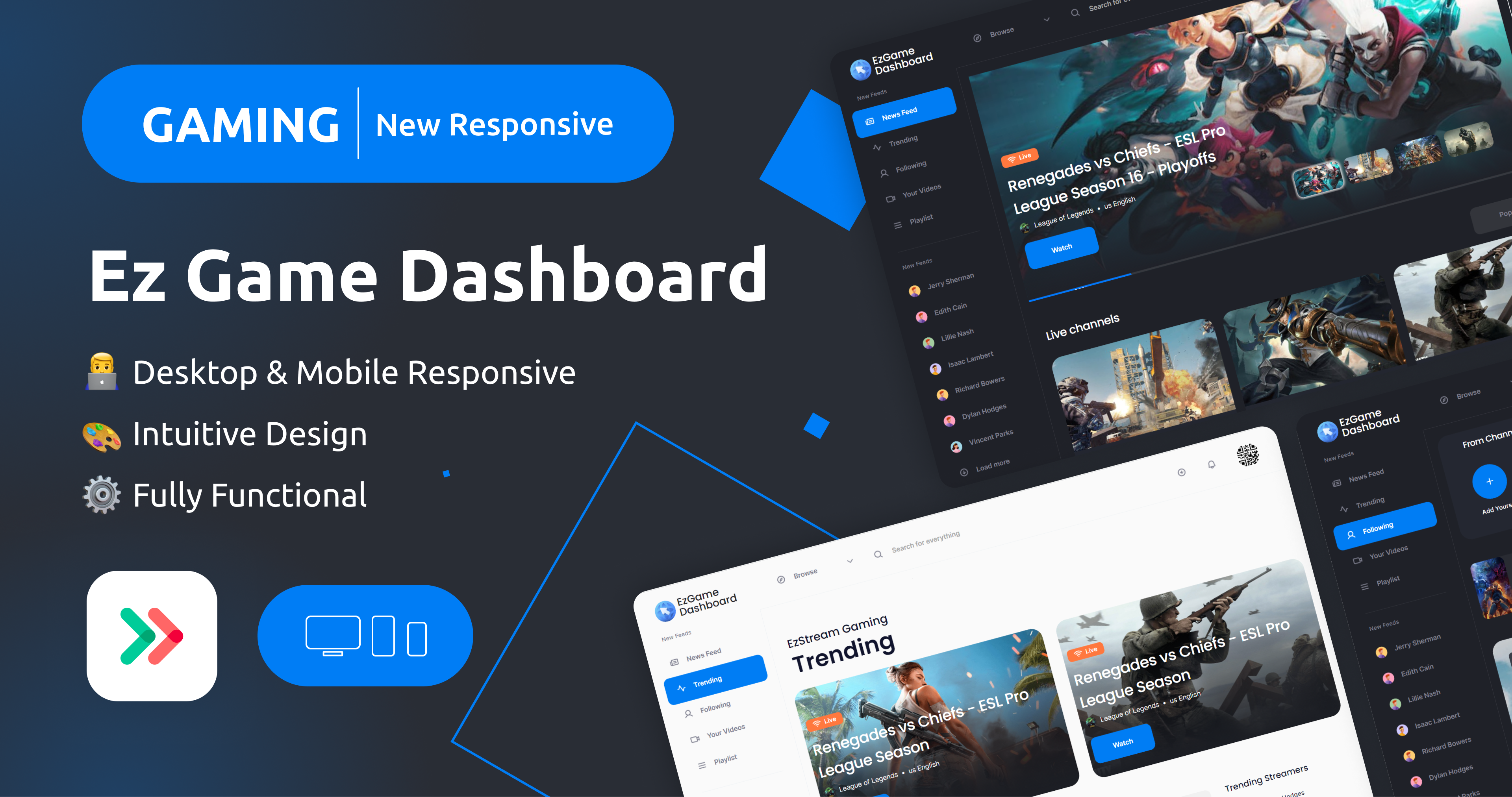 Ez Game Dashboard NoCode Web Template bubble.io dashboard eazycode game dashboard gaming intuitive web template