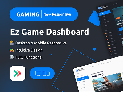Ez Game Dashboard NoCode Web Template bubble.io dashboard eazycode game dashboard gaming intuitive web template