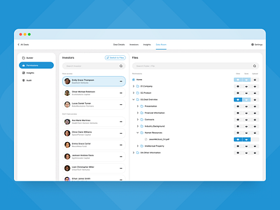 Data Room - Permissions card sorting case study competitor analysis data room discovery file sharing flow goals my role permissions personas prototype results sketches team timeline usability testing user interviews ux wireframe