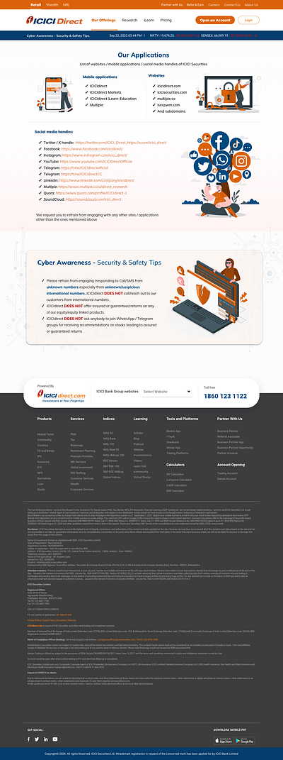 Cyber Awareness - Security & Safety Tips graphic design landing page sketch website