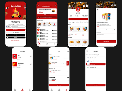 Delivery App - Quickly Food app design delivery app figma food app mobile app mobile design ui ui ux ux