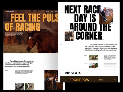 Derby Track Finder - Landing Page big text big text web big text website big typo big typography editorial editorial design editorial layout editorial section editorial text editorial web editorial website horse race ui design ui ux design web design website