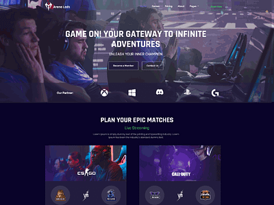 Arena Lads - Esports & Gaming HTML5 Template tournament