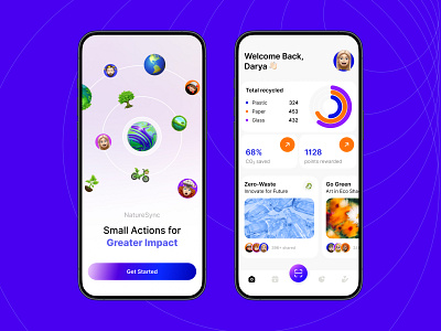 NatureSync: Your Green Living Guide 🌎🌱 ai app branding eco ecology environment identification mobile app ui ux web
