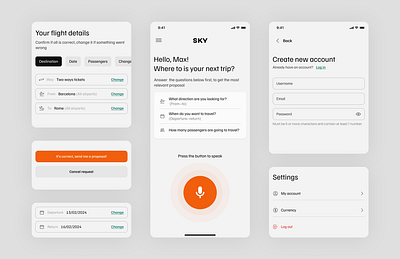 Voice recognition app. SKY color typography ui ui design user experience ux design