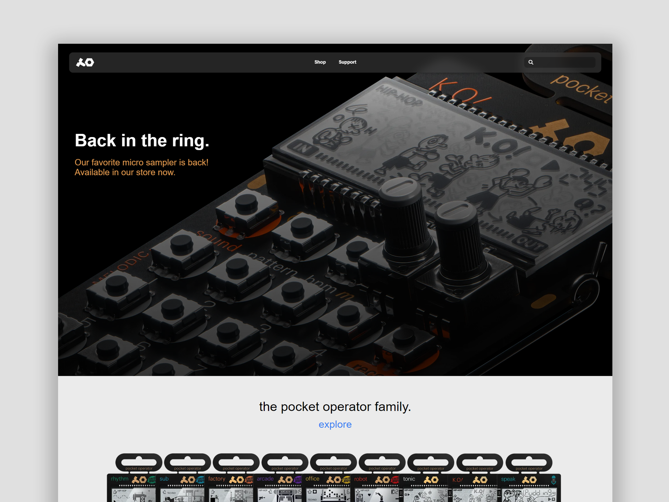 "Teenage Engineering" - Landing page exercise animation web design web developement