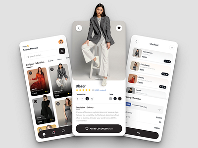 Women Fashion Mobile App UI fashion app fashion app mobile ui mobile app ui modern fashion app ui user interface ux women fashion women fashion app ui