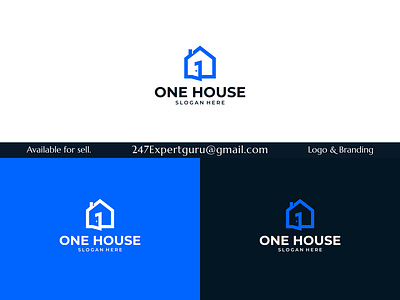 Open house logo template design with number one shape premium 3d animation branding graphic design logo motion graphics vector logo design