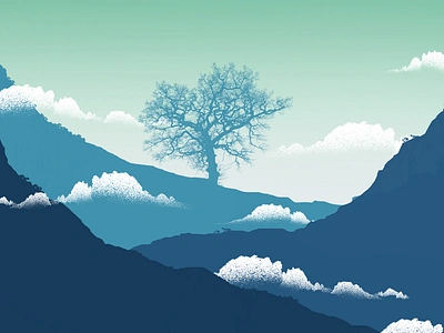 Rough unused cover idea illustration landscape sky