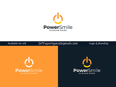 Smile logo symbol icon and power button simple flat modern 3d animation branding graphic design logo motion graphics vector logo design