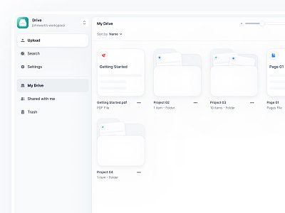 Drive - Dashboard b2b dashboard drive files folders management product design saas services storage ui ux