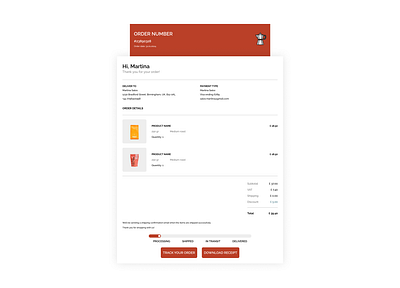 Daily UI • 017 • Email Receipt app dailyui design figma figmadesign ui uidesign