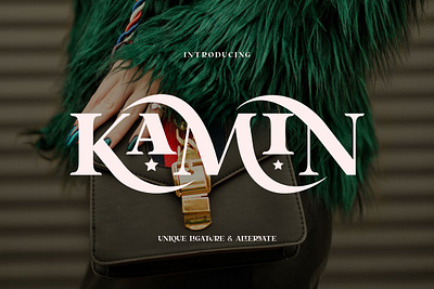 KAMIN UNIQUE LIGATURE SERIF TYPEFAC calligraphy classic fashion letter letters luxury style typography