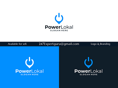 Location pin logo symbol icon and power button simple flat 3d animation branding graphic design logo motion graphics real estate logo ui
