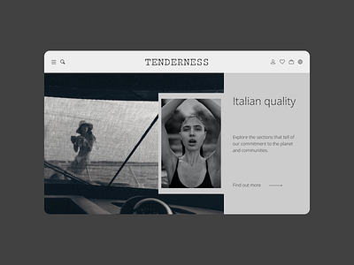 Landing page for "Tenderness" women's wear figma ui ux uxui web design