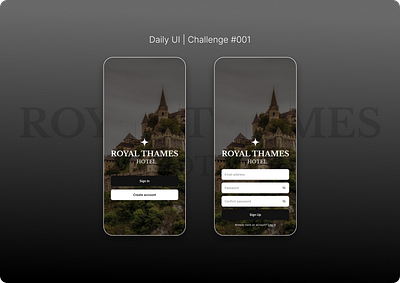 #001 | Sign up page challenge daily ui dailyui graphic design hotel minimalist mobile responsive signin signup ui