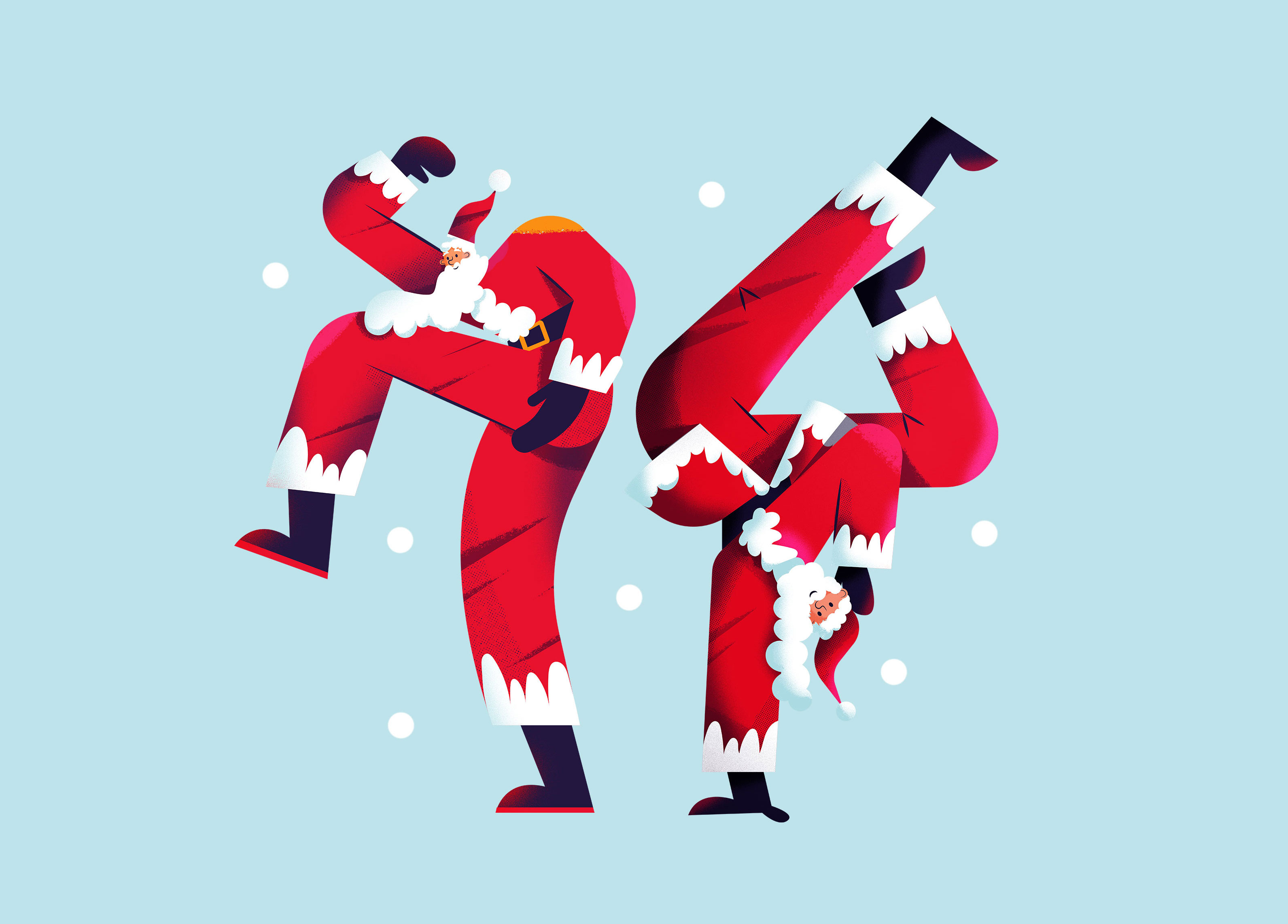 Dancing Santa branding character christmas dancing illustration packaging santa texture vector xmas
