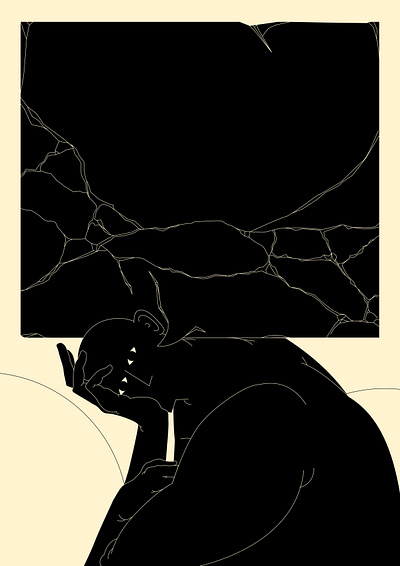Heavy thoughs abstract conceptal illustration depression dual meaning editorial illustration heavy thoughts illustration laconic minimal mithos of sisyphus philosophy philosophy illustration psichology illustration psychology sisyphus stones thoughts