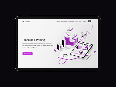Illustration for Pricing Page ai animation bitcoin blockchain cardano crypto ethereum fintech graphic design illustration illustrator isometric isometric illustration motion graphics pricing and plans pricing page ui ui illustration web3