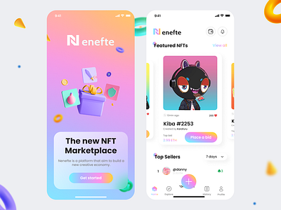 NFT Marketplace - Mobile App Design app design mobile app nft app design nft mobile app design ui design uiux design ux design