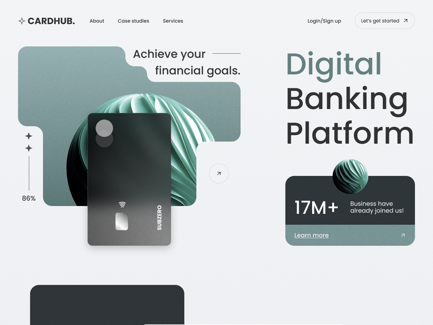 Cardhub Digital card landing page by suman sengupta on Dribbble