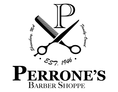 Perrone's Barber Shoppe Logo barbershop business design graphic design logo logo design vector