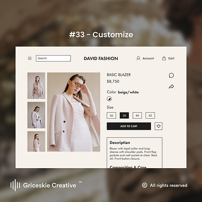 Daily Ui 33 - Customize behance dribbble figma ui ux