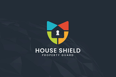 House safety shield logo design branding creative design flat graphic design guard home shield house shield illustration logo logos modern logo protection safe safety security shield vault