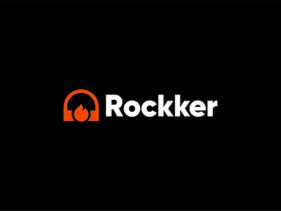 Rockker - Logo Design & Visual Identity abstractlogo branding brandmark clean design entrepreneurship fire flame graphic design headphones listening to music logo logo inspiration minimal logo music music logo podcast silicon valley startup startup logo