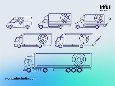 IPL Polska - Graphics set branding bus company freight graphic design illustration lift logistics semitruck shipping supply chain tautliner transport transportation truck van vector vehicle