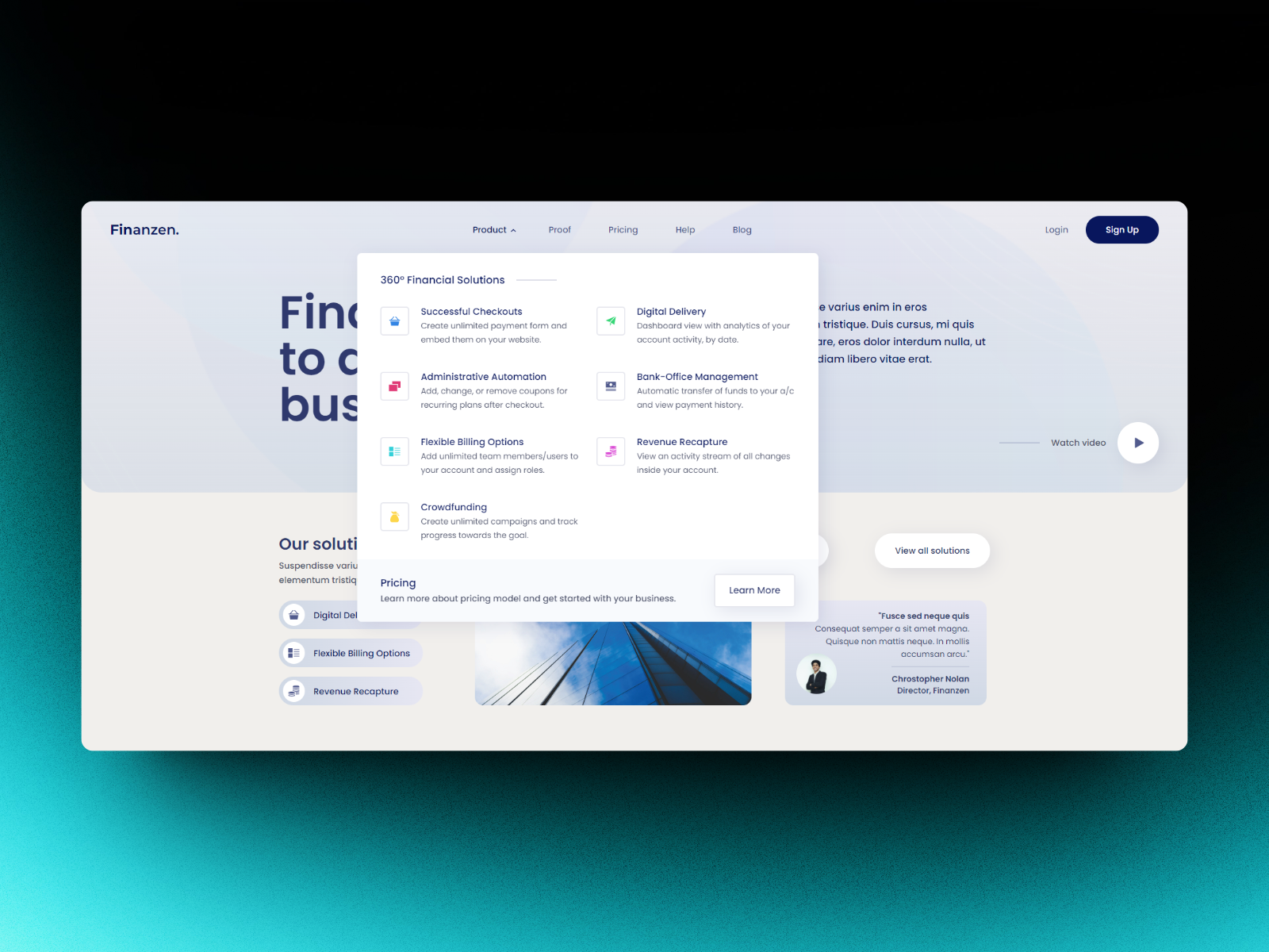 Fintech Free Cloneable Hero Section Design - Made In Webflow By The ...