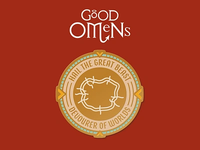 Good Omens - Official Enamel Pin 010 - The Dark Sigil Odegra adobe badge beast enamel pin good omens graphic design illustrator kickstarter merchandise minimal neil gaiman product terry pratchett tv show vector