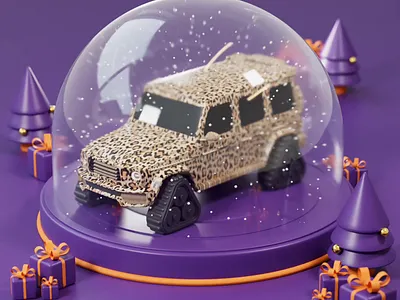 G63 Christmas Pack 3dcar amg animation blender branding cars cinema4d design g63 isometric lowpoly mercedes octane render reshift