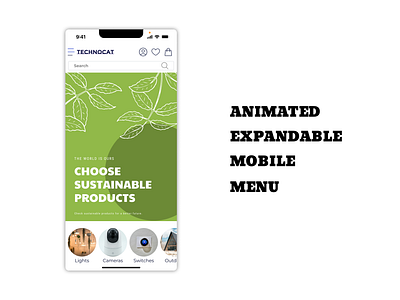 Animated Expandable Mobile Menu animation menu design mobile menu product design ui ux design