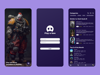 Play-a-Boo Gaming Store (Mobile Ver) app design game game store gaming app gaming store graphic design mobile mobile store purple store ui uiux user friendly ux web design