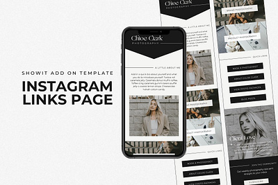 Instagram Links Page Template Showit add on template instagram landing page instagram post instagram story landing page landing page template link in bio link in bio template showit instagram showit landing page social media template tiktok link in bio