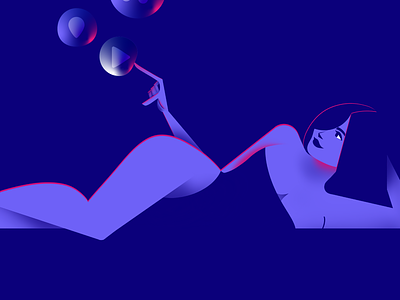 Chill Vibes Only blue dark blue design girl illustration procreate