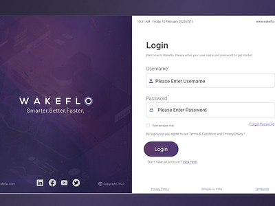 Wakeflo - Login screen creativeui designinspiration digitaldesign graphicdesign interactiondesign logindesign loginform loginpagedesign loginscreen signinpage signinui uiinspiration uiux userexperience userinterface uxdesign webdesign webdev webdevelopment webui