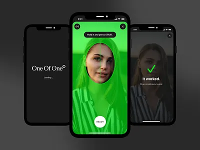 One of One Eyewear - Face scan animation app design ui ux