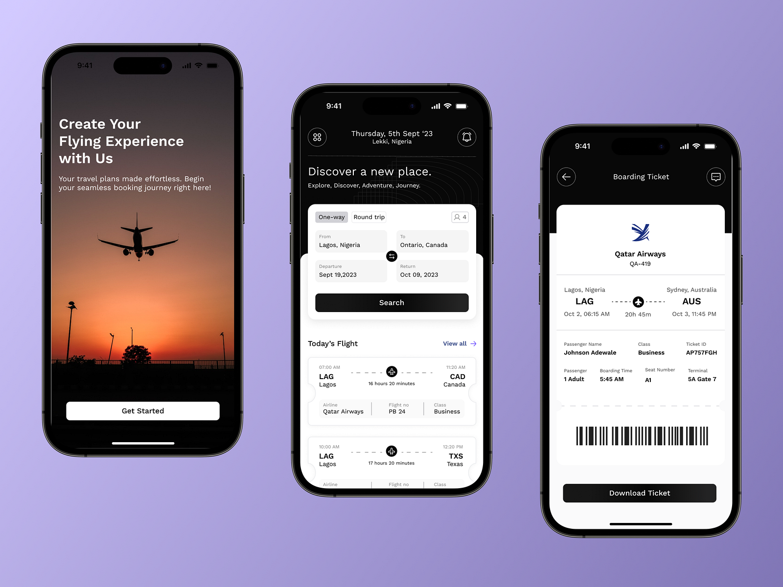 Flight Booking Mobile App By Gbadebo Johnson On Dribbble 5108