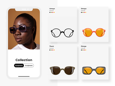 REFRAMD - Eyewear Collection app design ui ux