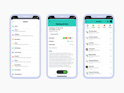 ProtonCalendar - Schedule Meetings & Manage Participants app design ui ux