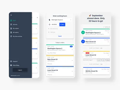 Meisterwerk – Time & Task Tracking app design ui ux